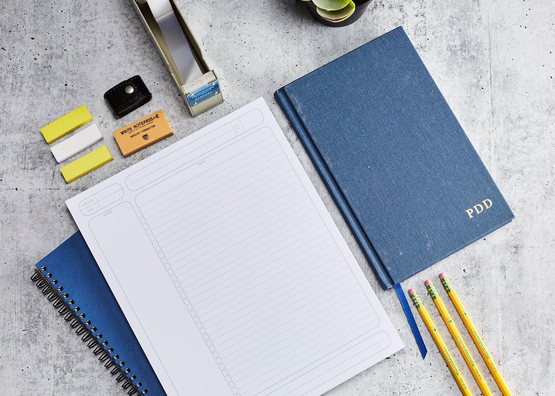 Meeting Memo pad on a desk preparing for a meeting